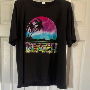 Black Beach Graphic T-Shirt